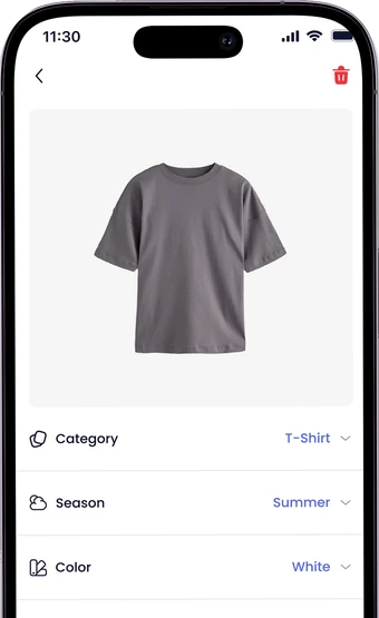 Smart Outfit app screenshot: Item detail