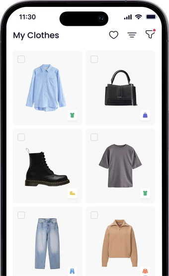 Smart Outfit app screenshot: My Clothes
